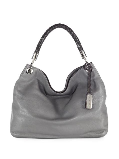 michael kors hobo bag grey|Michael Kors shoulder tote bag.